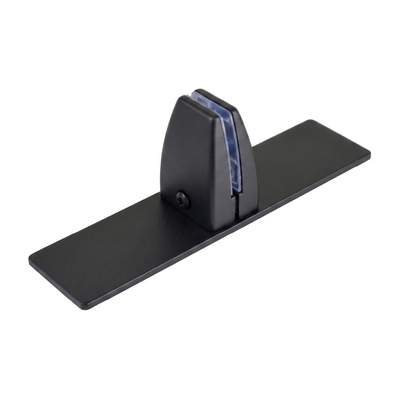 Black office phone stand on a white background