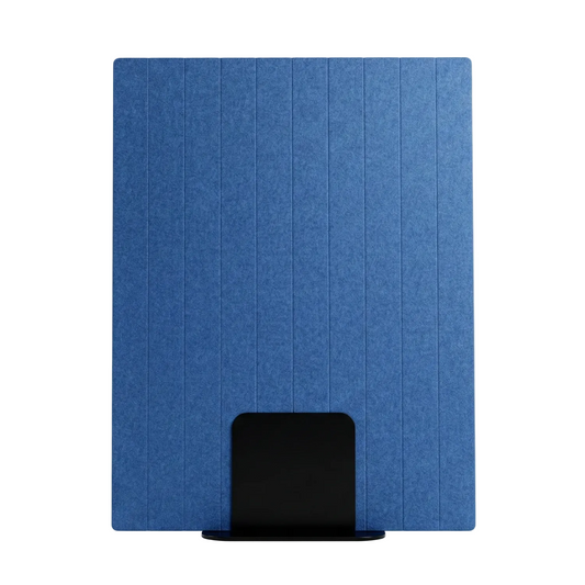 Blue PET Felt Freestanding Screen on a white background