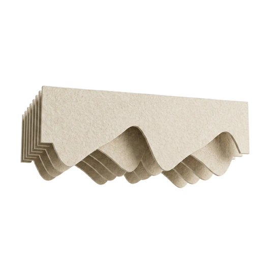 A PET Felt skewed wave acoustic raft, shown on a plain white background.
