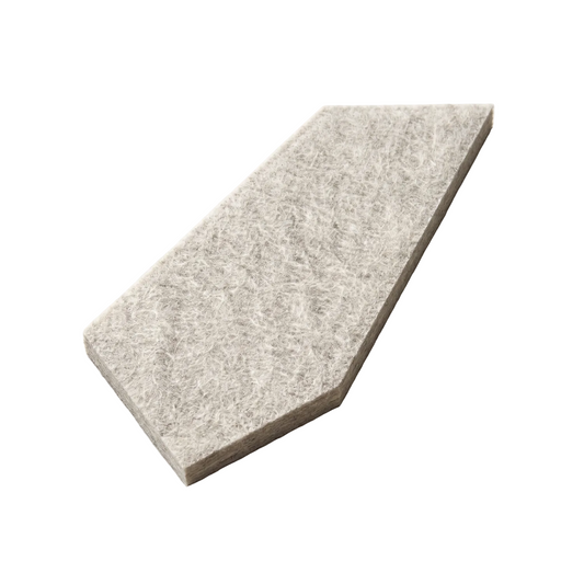A Type 15 pentagon PET felt acoustic tile in Natural Cotton