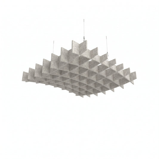Felted Saddle acoustic ceiling baffle grid kit in Natural Cotton