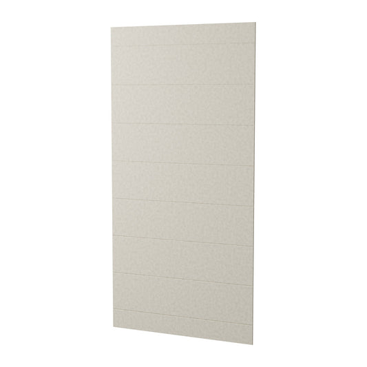 Horizontal engraved PET felt wall panel, 2400 x 1200mm, 12mm, shown in Natural Cotton