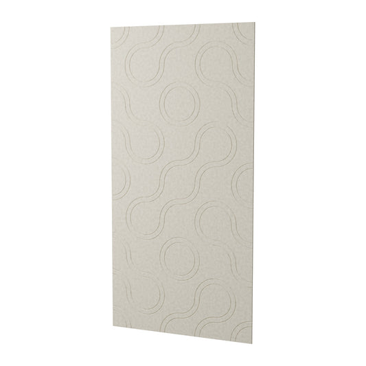Ribbon engraved PET felt wall panel, 2400 x 1200mm, 12mm, shown in Natural Cotton