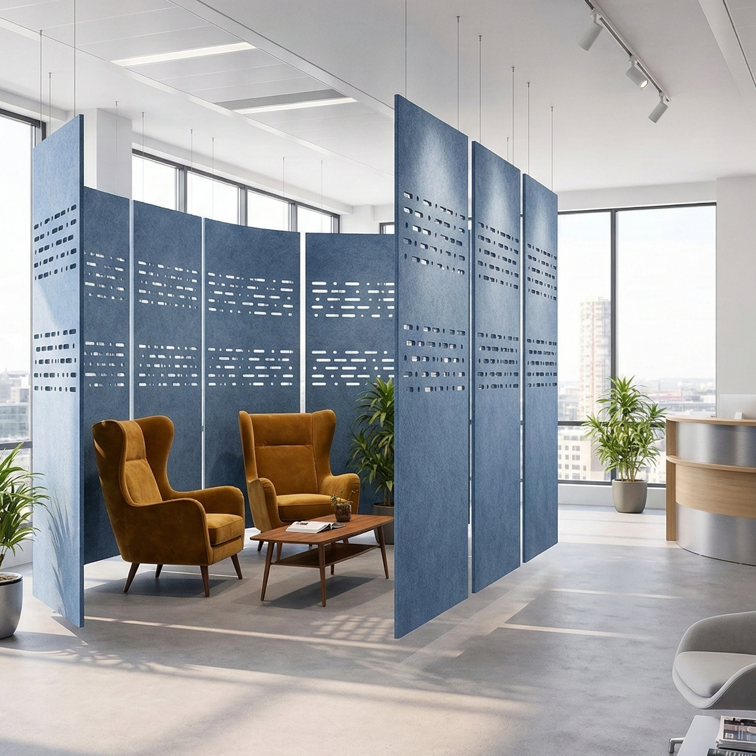 PET Felt Hanging Dividers | Suspended Room Screens | Felted