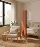 Office Partition Screen – Vertical Grooved – PET Felt, Wooden Feet
