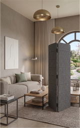 2 Panel Folding Room Divider - Horizon Engraved PET Felt Screen