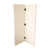 Natural Cotton recycled PET felt folding room divider, two panels folded upright to zone an open-plan room