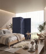 3 Panel Folding Room Divider - Horizon Engraved PET Felt Screen