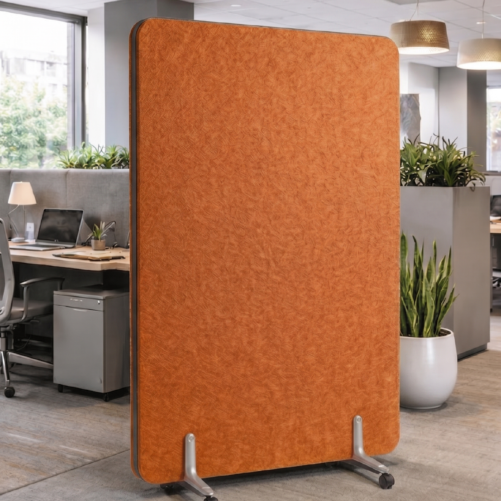 Office Partition Screen – Mobile – 42mm PET Felt, Castors