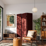 4 Panel Folding Room Divider - Horizon Engraved PET Felt Screen
