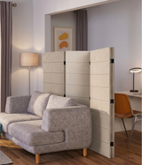 4 Panel Folding Room Divider - Horizon Engraved PET Felt Screen