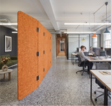 4 Panel Folding Room Divider - Acoustic PET Felt Screen