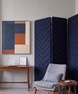 3 Panel Folding Room Divider - Chevron Engraved PET Felt Screen