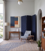 3 Panel Folding Room Divider - Chevron Engraved PET Felt Screen