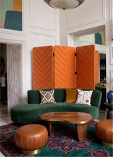 3 Panel Folding Room Divider - Chevron Engraved PET Felt Screen