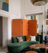 3 Panel Folding Room Divider - Chevron Engraved PET Felt Screen