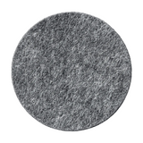 A round, pet felt tile in ash grey