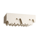 A ceiling raft made of PET felt compound wave acoustic panels, arranged in a fan-like stack on a plain white background.