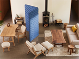 2 Panel Folding Room Divider - Chevron Engraved PET Felt Screen