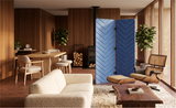 2 Panel Folding Room Divider - Chevron Engraved PET Felt Screen
