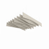 Crease baffle kit in Natural Cotton, seen from below at seated height