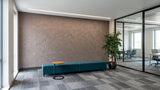 Current engraved felt wall panels in Doe, in an office