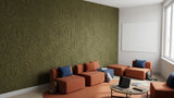Current engraved felt wall panels in Woodland Moss, in a school space