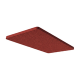 Dark rouge rectangular felt ceiling raft with rounded corners on a white background