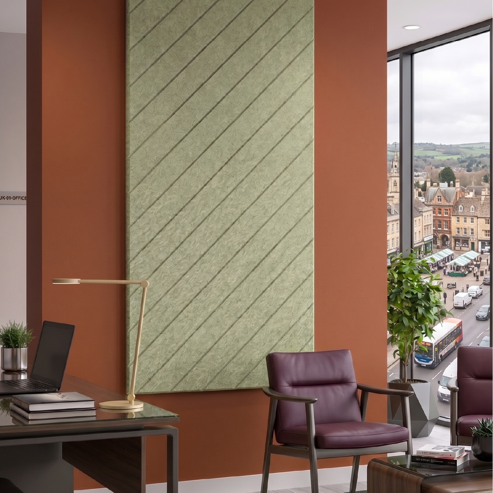 Acoustic Wall Panel – Diagonal Groove – PET Felt