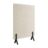 Diagonal Grooved Freestanding Acoustic Screen with Wooden Feet