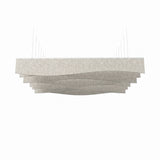 Drape baffle kit in Natural Cotton, front view of the wave edge