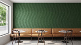 Drift engraved felt wall panels in Green, in a restaurant