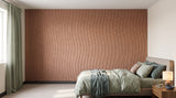 Drift engraved felt wall panels in Tawny, in a bedroom