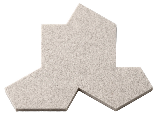 A natural cotton Einstein hat PET felt tile, shown on a white background