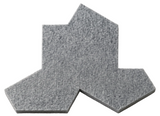 A spring grey Einstein hat PET felt tile, shown on a white background
