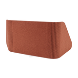 A terracotta-colored felt desk divider or sound barrier with pleated vertical sides, shown on a plain white background.