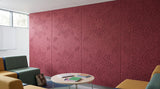 Lotus engraved felt wall panels in Claret, in a school space