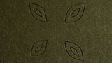 Lotus engraved felt wall panels in Woodland Moss, close-up of the engraved grooves