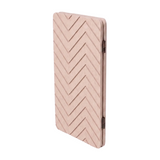 A folded 2 panel acoustic room divider made from PET felt with raised chevron pattern, shown standing upright on a white background.