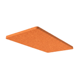 Orange rectangular felt ceiling raft with rounded corners on a white background