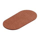 Cinnamon oval felt ceiling raft on a white background