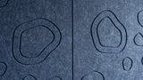 Pebble Beach engraved felt wall panels in Blue Jay, close-up of the engraved grooves