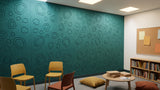 Pebble Beach engraved felt wall panels in Teal, in a community space