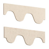 A pair natural cotton PET felt acoustic plateau rafts, shown on a plain white background.