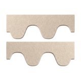 A pair natural cotton PET felt acoustic plateau rafts, shown on a plain white background.