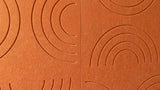 Rainbow engraved felt wall panels in Orange, close-up of the engraved grooves