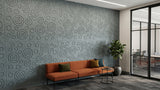 Rainfall engraved felt wall panels in Pewter Grey, in an office