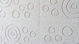 Rainfall engraved felt wall panels in White, close-up of the engraved grooves