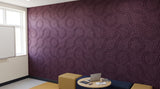 Ribbon engraved felt wall panels in Plum, in a school space