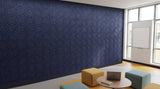 Ripple Weave engraved felt wall panels in Oxford Blue, in a school space